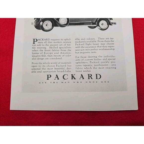 Vtg 1927 PACKARD Ask the Man Who Owns One Antique Print Ad Ephemera Automobile - Picture 4 of 5